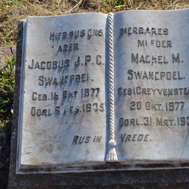 SWANEPOEL Jacobus J.P.C. 1877-1935 &amp; Machel M. GREYVENSTEIN 1877-1939