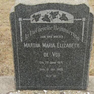 VOS Martha Maria Elizabeth, de 1871-1928