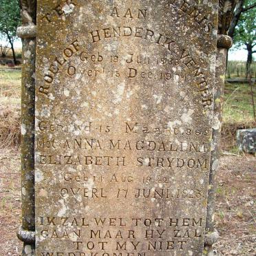 VENTER Roelof Henderik 1838-1904 &amp; Anna Magdalena Elizabeth STRYDOM 1842-1923