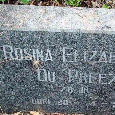 PREEZ Rosina Elizabeth, du -1950