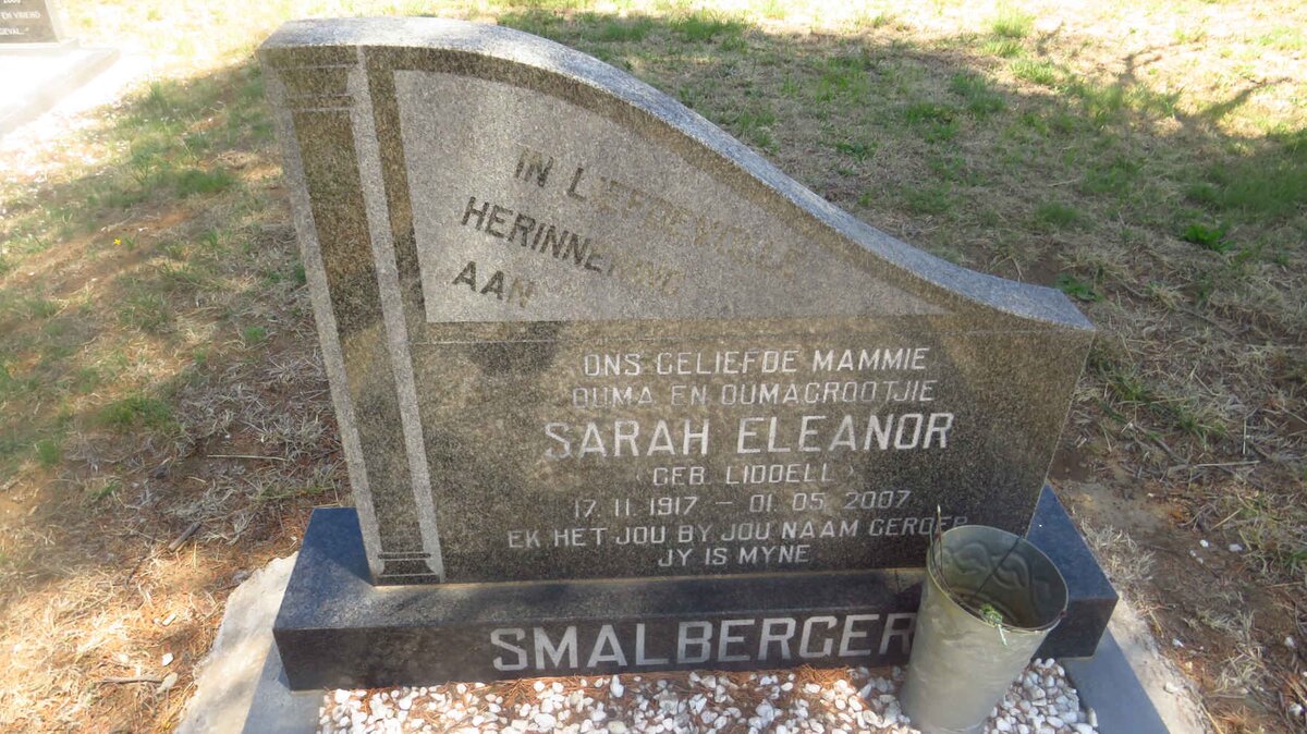 SMALBERGER Sarah Eleanor nee LIDDELL 1917-2007