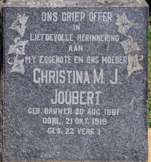 JOUBERT Christina M.J. nee BRUWER 1881-1918