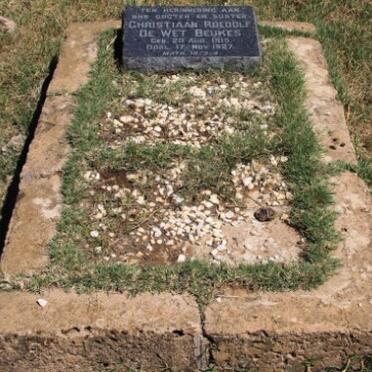 BEUKES Christiaan Roedolf De Wet 1915-1927