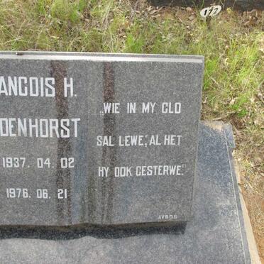BADENHORST Francois H. 1937-1976