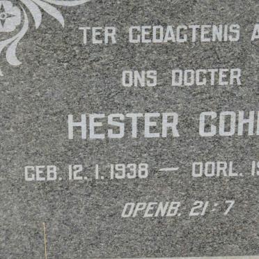 COHEN Hester 1938-195?
