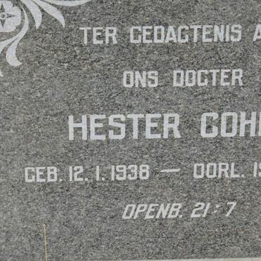 COHEN Hester 1938-195?