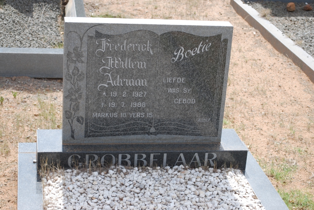 GROBBELAAR Frederick Willem Adriaan 1927-1988