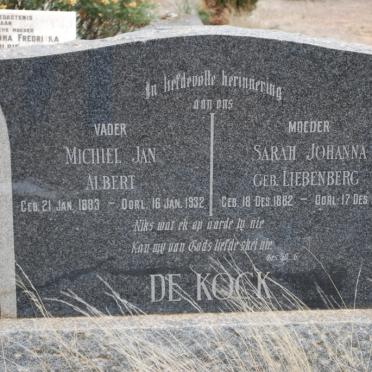 KOCK Michiel Jan Albert, de 1883-1932 &amp; Sarah Johanna LIEBENBERG 1882-1942