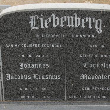 LIEBENBERG Johannes Jacobus Erasmus 1893-1975 &amp; Cornelia Magdalena REYNECKE 1891-1976