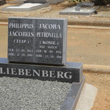 LIEBENBERG Philippus Jacobus 1925-1996 &amp; Jacoba Petronella SMITH 1931-2018