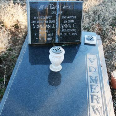 MERWE Adriaan J., v.d. 1923-1991 &amp; Anna C. REYNEKE 1927-