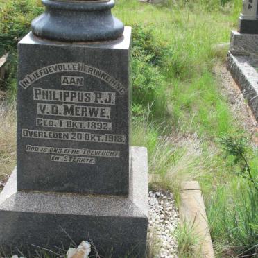 MERWE Philippus P.J., v.d. 1892-1918