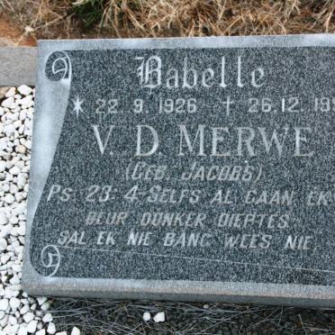 MERWE Babette, v.d. nee JACOBS 1926-1993