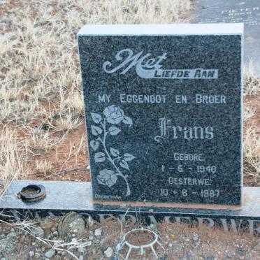 MERWE Frans, van der 1940-1987