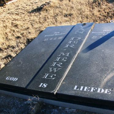 MERWE Barend Jacobus, van der 1926-1997 &amp; Dorothea Philippa VAN NIEKERK 1927-