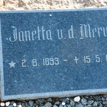 MERWE Janetta, v.d. 1893-1967