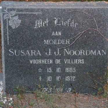 NOORDMAN Susara J.J. voorheen DE VILLIERS 1885-1972