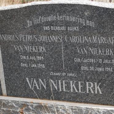 NIEKERK Andries Petrus Johannes, van 1864-1948 &amp; Carolina Margaretha JACOBS 1869-1945