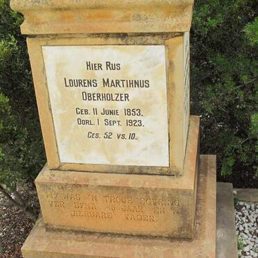 OBERHOLZER Lourens Martihnus 1853-1923 &amp; Aletta Wilhelmina Catarina v.d. BERG 1856-1936