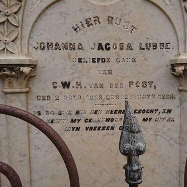 POST Johanna Jacoba, van der nee LUBBE 1852-1888
