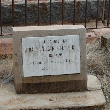 REYNHARDT Johanna Helgonda nee ROSSAUW 1888-1897