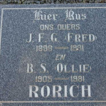 RORICH J.F.G. 1898-1981 &amp; B.S. 1905-1981