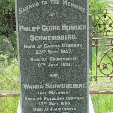 SCHWEINSBERG Philipp Georg Heinrich 1857-1931 &amp; Wanda MELDNER 1860-1931