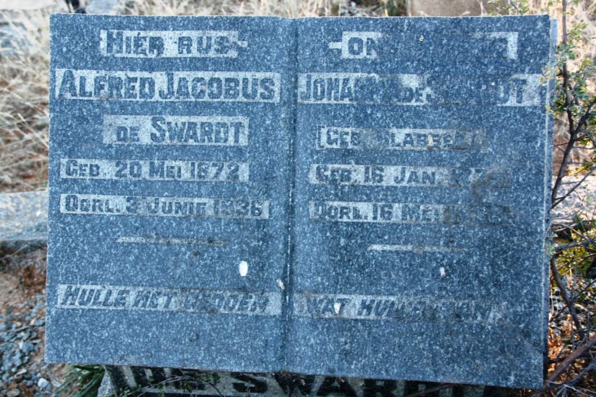 SWARDT Alfred Jacobus, de 1872-1936 & Johanna SLABBERT 187?-1926