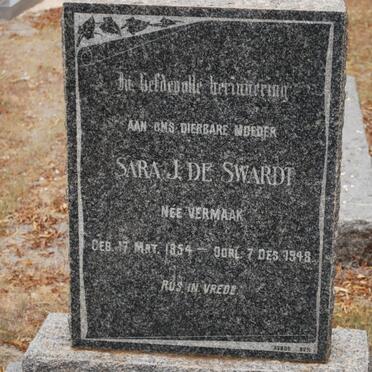 SWARDT Sara J., de nee VERMAAK 1854-1948