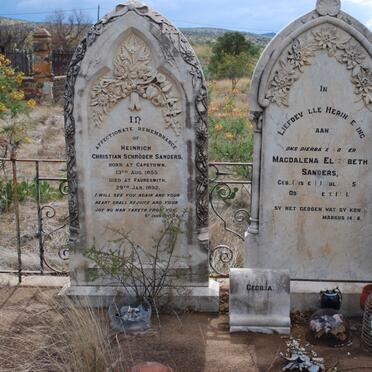 SANDERS Heinrich Christian Schroder 1855-1892 &amp; Magdalena Elizabeth VISSER 185?-1931