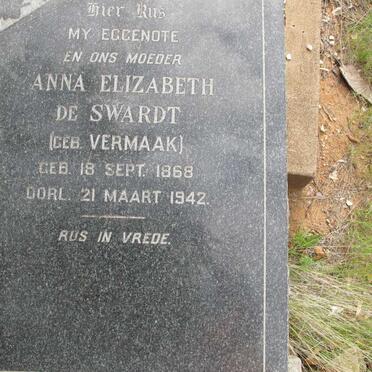 SWARDT Anna Elizabeth, de nee VERMAAK 1868-1942
