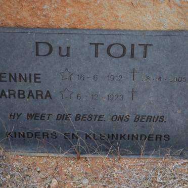 TOIT Hennie, du 1912-2005 &amp; Barbara 1923-