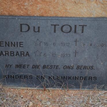 TOIT Hennie, du 1912-2005 &amp; Barbara 1923-