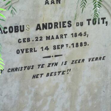 TOIT Jacobus Andries, du 1845-1899