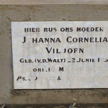 VILJOEN Johanna Cornelia nee V.D. WALT 1851-1940