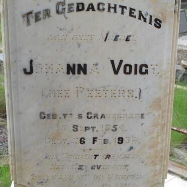 VOIGT Johanna nee PEETERS 1854-1934
