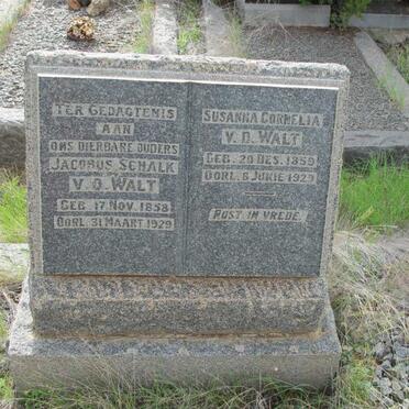 WALT Jacobus Schalk, v.d. 1858-1929 &amp; Susanna Cornelia 1859-1929