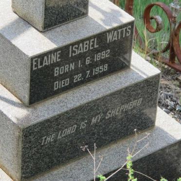 WATTS Elaine Isabel 1892-1958