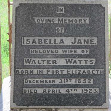 WATTS Isabella Jane 1852-1923
