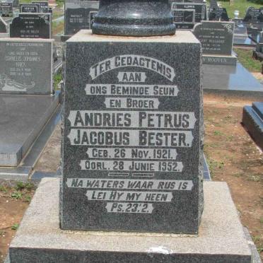 BESTER Andries Petrus Jacobus 1921-1952