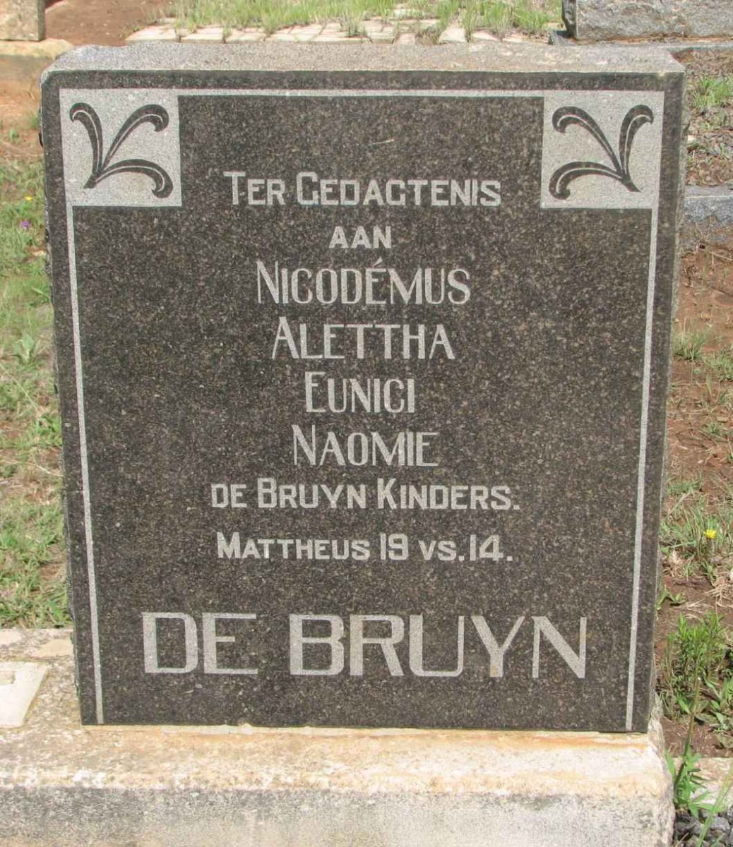 BRUYN Nicodemus, de :: de BRUYN Alettha :: de BRUYN Eunici :: de BRUYN Naomie