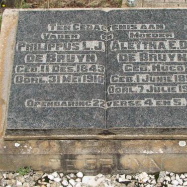 BRUYN Philippus L.J., de 1843-1910 &amp; Alettha E.D. HUGO 1851-1914