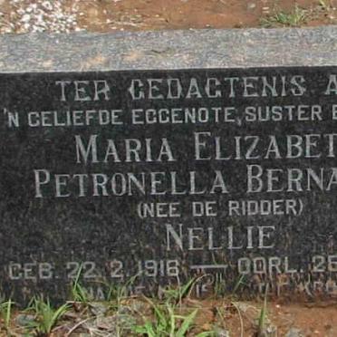 BARNARDO Maria Elizabeth Petronella nee DE RIDDER 1916-1967