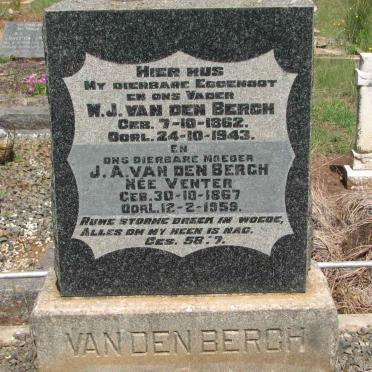 BERG W.J., van den 1862-1943 &amp; J.A. VENTER 1867-1959
