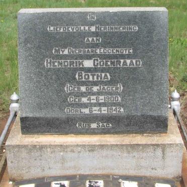 BOTHA Hendrik Coenraad nee DE JAGER 1900-1942