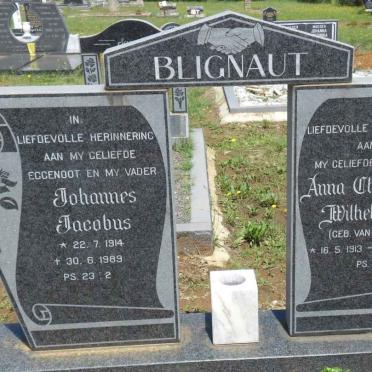 BLIGNAUT Johannes Jacobus 1914-1989 &amp; Anna Christina Wilhelmina VAN NIEKERK 1913-1990