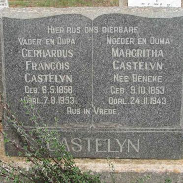 CASTELYN Gerhardus Francois 1858-1953 &amp; Margritha BENEKE 1853-1943
