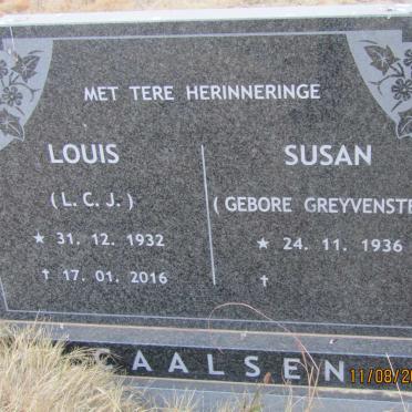 CAALSEN L.C.J. 1932-2016 &amp; Susan GREYVENSTEIN 1936-
