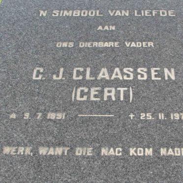 CLAASSEN C.J. 1891-1973