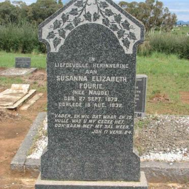 FOURIE Susanna Elizabeth nee NAUDE 1873-1932